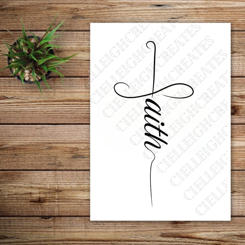 *2 for $20* Faith Cross vinyl decal sticker Handcrafted